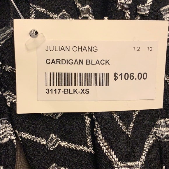 Julian Chang Wrap Cardigan XS, Black and Silver - Picture 9 of 9